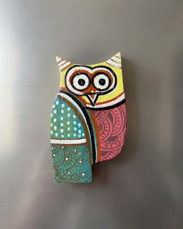Magnet - Owl #1 - Bamboo Hand Painted