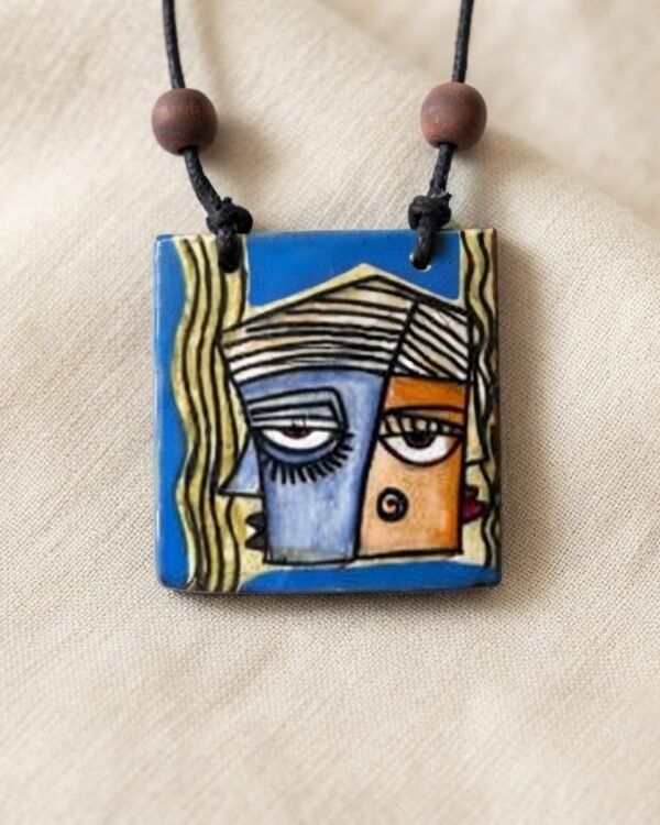 Chains / Bag tag - Rectangular #1 - Bamboo Hand Painted
