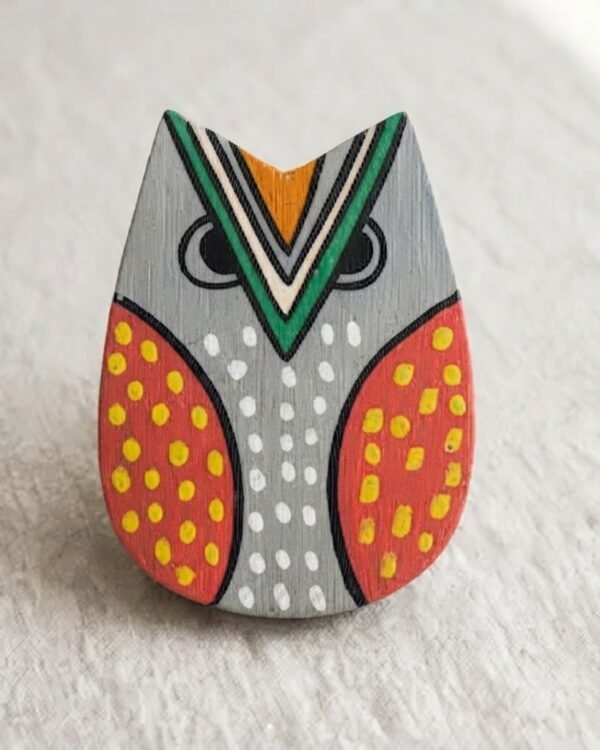 Magnet - Owl #2 - Bamboo Hand Painted