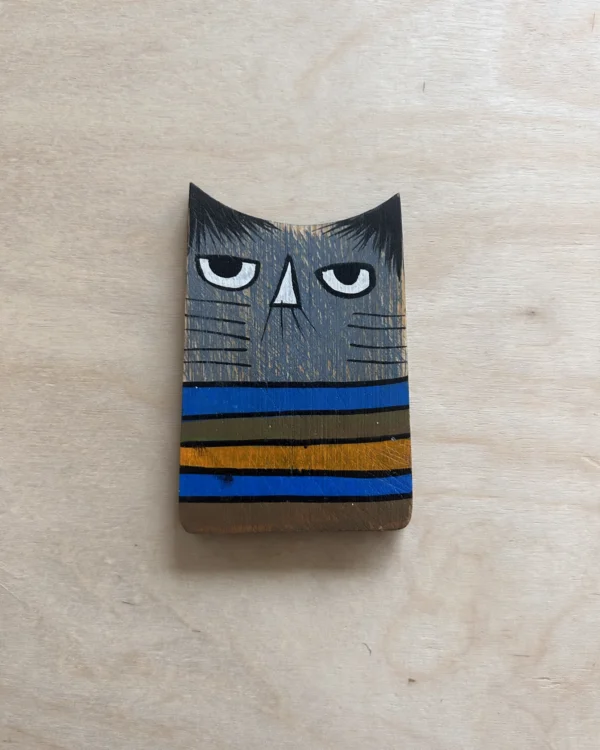 Magnet - Cat - Bamboo Hand Painted