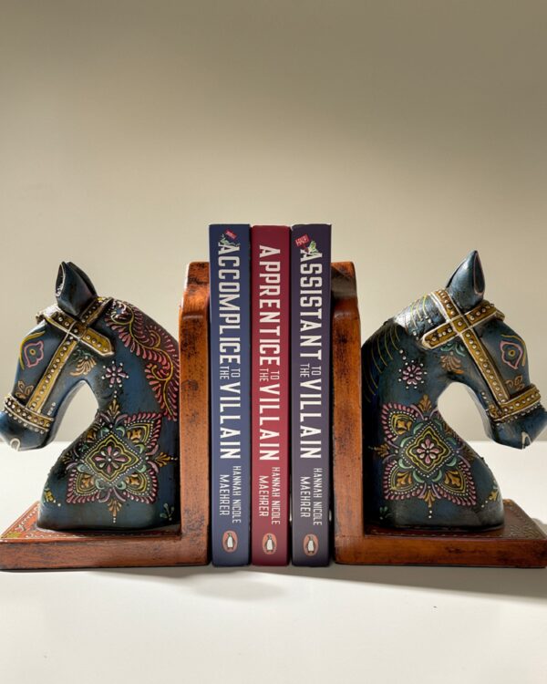 Handpainted Wooden Bookends Horse Face set of 2 (7 inch)