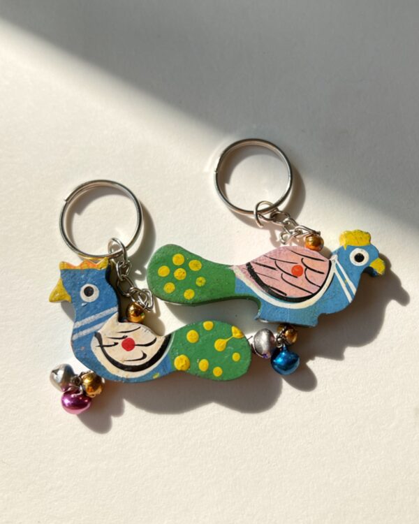 Peacock - Wooden Key Chain