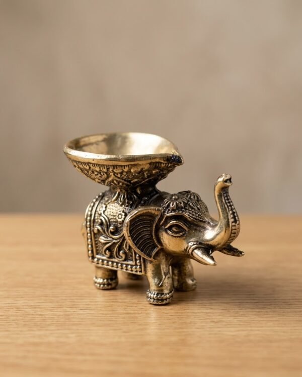 Diya Elephant - Brass - set of 2