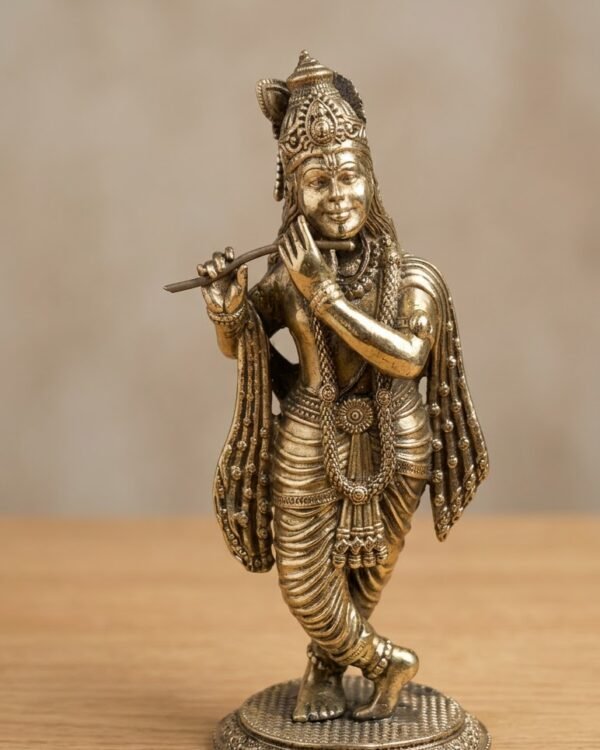Krishna Ji Idol – Standing Pose - Brass - (6 inch approx)