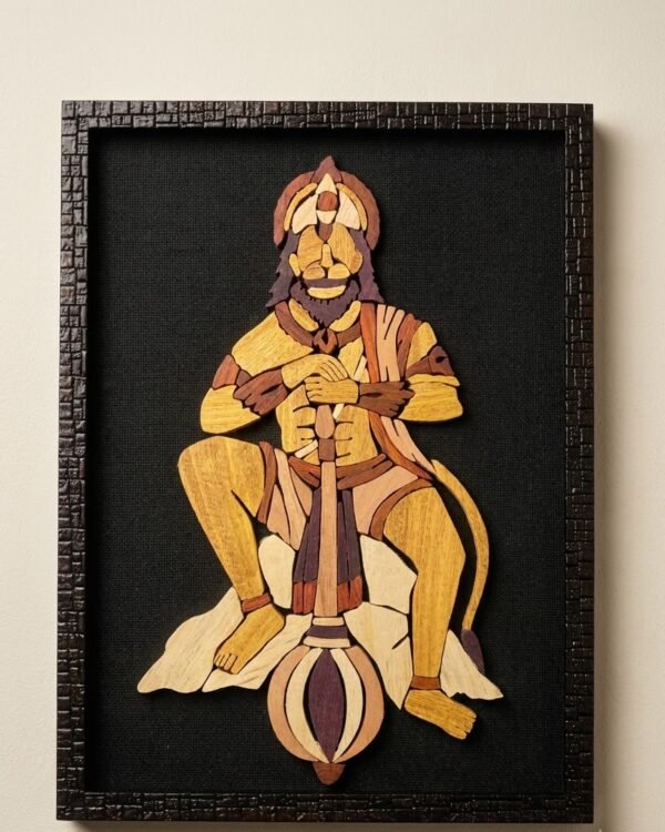 Hanuman Ji - Wooden Inlay Painting (12"*15")