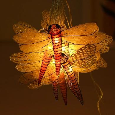 Ferry Light "A Symphony of Colors, Tradition, and Glow"- Tholu Bommalata Leather Butterfly Light – 19 butterfly bulbs
